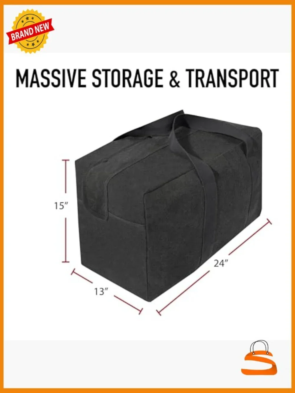 Extra Large Canvas Parachute Cargo Bag - 75L Travel Duffle